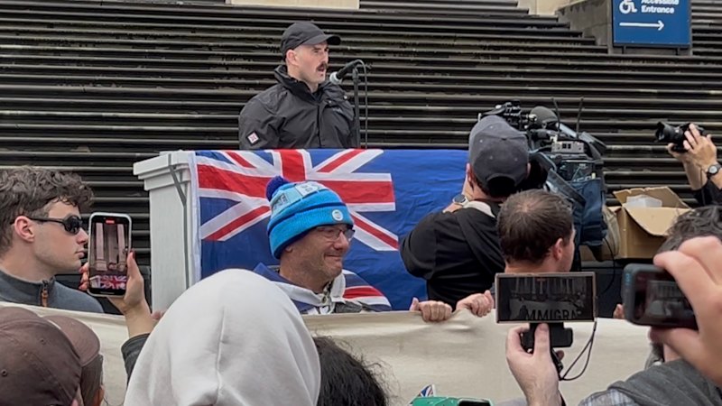 Any doubts of neo-Nazi involvement in the march disappeared when one man rose to speak