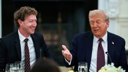 Meta chief executive Mark Zuckerberg wines and dines with Donald Trump.