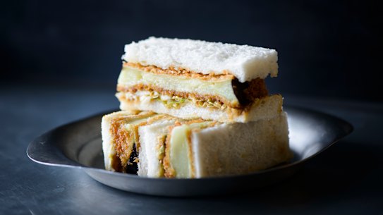 Eggplant parmigiana Katsu sandwich at Supernormal Natsu.