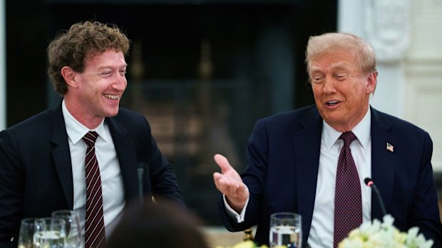 Meta chief executive Mark Zuckerberg wines and dines with Donald Trump.