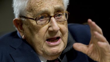 Henry Kissinger, former US secretary of state, speaks during a Senate Armed Services Committee hearing in Washington.