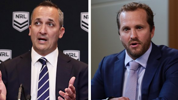 NRL chief executive Andrew Abdo and RLPA boss Clint Newton.