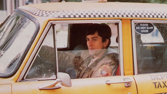 Robert De Niro as one of Martin Scorsese's infamous characters, Travis Bickle, in <i>Taxi Driver</I>.