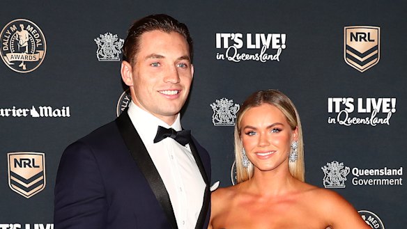Future skipper ... Cameron Murray and his partner Miranda Cross at the Dally Ms on Monday night.