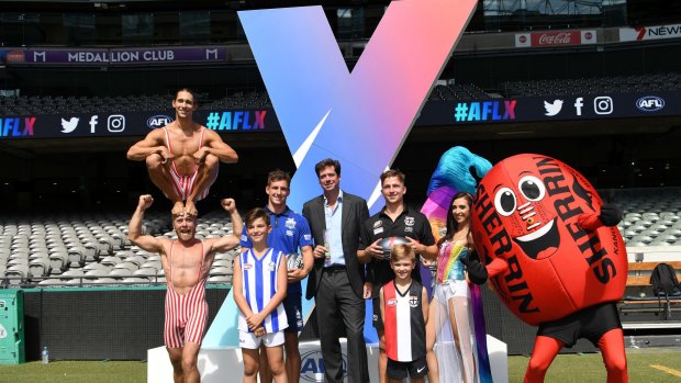 Flashback: AFL chief executive Gil McLachlan launched the AFLX competition back in January. It will have a new look next year.
