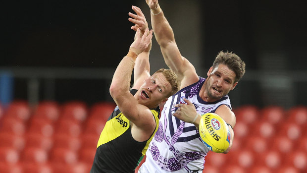 Jesse Hogan in action against the Tigers earlier this year.