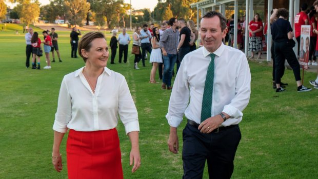 New climate action minister Amber-Jade Sanderson with Mark McGowan.