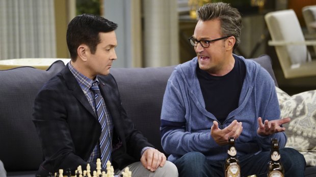 Matthew Perry, with Thomas Lennon, in The Odd Couple.