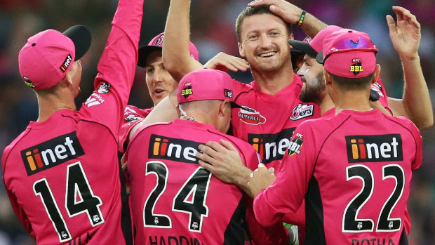 Jackson Bird during his first spell with the Sydney Sixers in 2017.