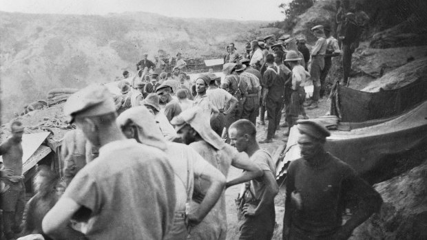 Australian troops at Gallipoli.
