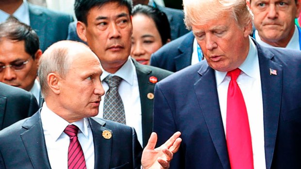 President Donald Trump, right, and Russia President Vladimir Putin in 2017.