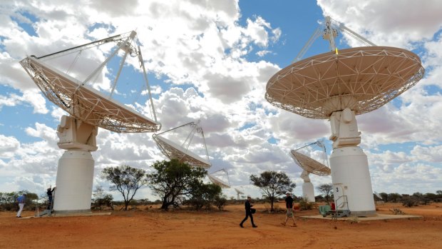 The Australian Square Kilometre Array Pathfinder radio telescope array in Western Australia.