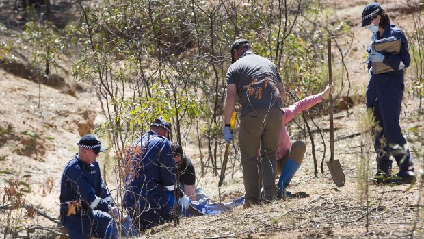 Police found Samantha Kelly's body buried on the side of a creek bed near Bendigo.