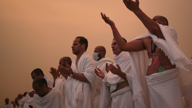 Muslim pilgrims pray during the Haj in Mecca.