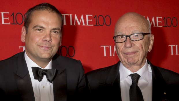 Lachlan Murdoch and his father, Rupert.