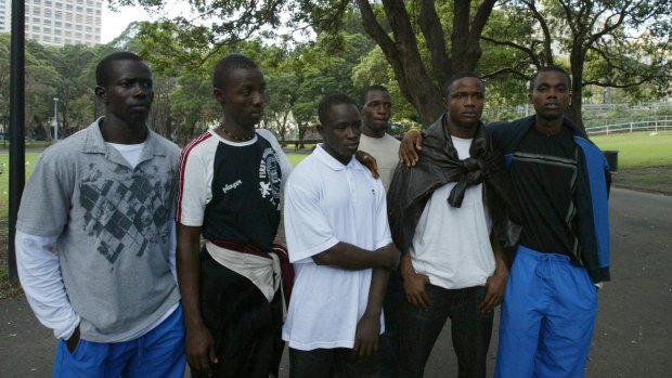 Members of the Sierra Leone 2006 Commonwealth Games Team, pictured in Sydney, just before giving themselves up to immigration officials.
