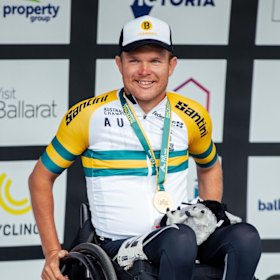 Vernon won gold medals in handcycling at the AusCycling national championships.