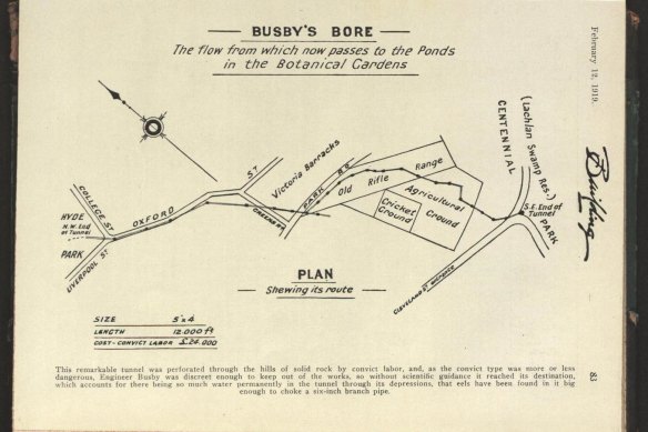 A map of Busby’s Bore.