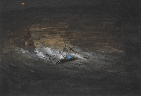 The Dunbar foundered in heavy seas at South Head.