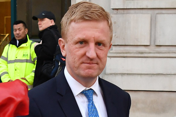 Culture Secretary Oliver Dowden leaves the Cabinet Office.