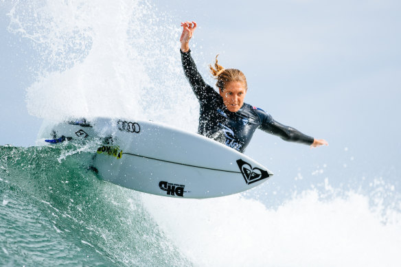 Seven-time world champion Stephanie Gilmore in action earlier this year at Bells Beach.