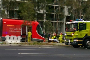 Man hit by Canberra tram while walking through intersection