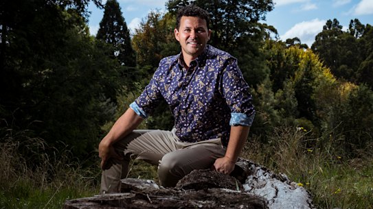 Landscape designer Phillip Johnson at the Australian Garden site, a former golf course, in Olinda.
