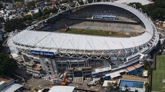 Demolition has commenced at Allianz Stadium.