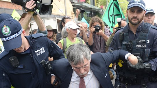 30 people were removed from the protest by police on Monday.