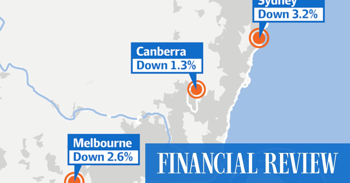 afr.com - Lucy Slade - Sydney, Melbourne price declines deepen in 'glum' housing market