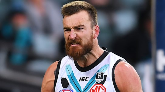 Charlie Dixon celebrates a goal. 