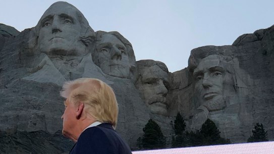 President Donald Trump at the Mount Rushmore National Monument on Friday.
