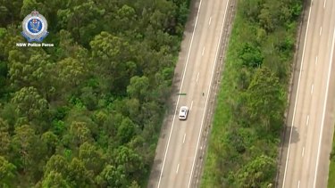 A police helicopter tracked the car to the M1 Motorway.