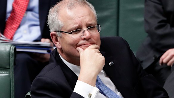 Scott Morrison during his first question time as Prime Minister.