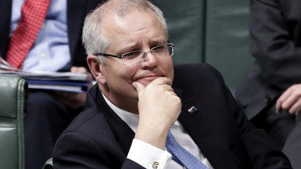 Scott Morrison during his first question time as Prime Minister.