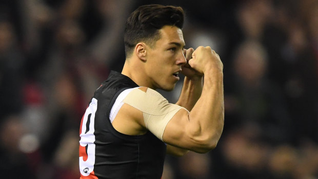 Top gun: Essendon's Dylan Shiel was in top form against his former Giant teammates.