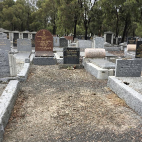 The blank grave site before the tombstone was added.