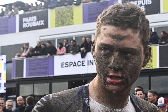 Mathieu van der Poel at the finish. 