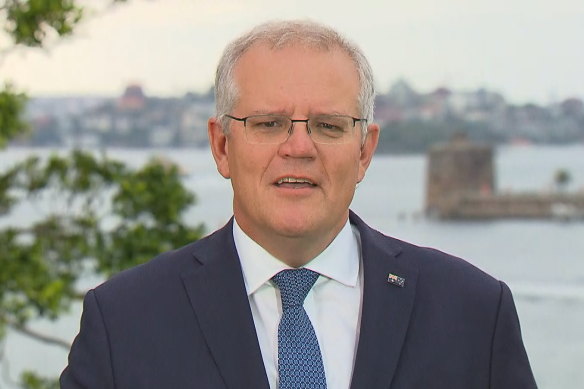 Prime Minister Scott Morrison doing the rounds on breakfast TV on Wednesday. 