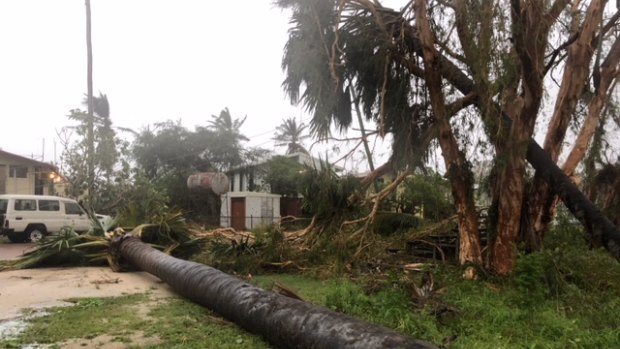 Cyclone Nora felled trees and powerlines in Pormpuraaw.