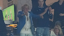 Stewart was spotted celebrating Scotland's win.