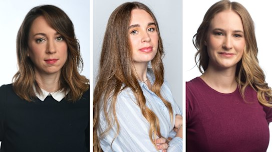 The Sydney Morning Herald’s health editor Kate Aubusson, reporter Emily Kaine and Age investigative reporter Aisha Dow.