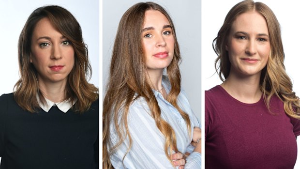 The Sydney Morning Herald’s health editor Kate Aubusson, reporter Emily Kaine and Age investigative reporter Aisha Dow.