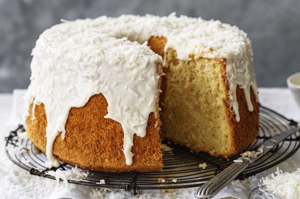 Jill Dupleix's rose, lime and coconut chiffon cake.