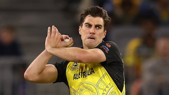 Pat Cummins during last year’s T20 World Cup in Australia.