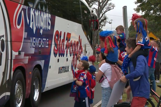 An 18-year-old P-plater has been arrested after ten people, including three children, were hit by a car in Newcastle while waiting to farewell the Knights ahead of Sunday’s NRL grand final.