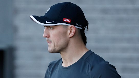 Brayden Maynard at Collingwood training on Monday.