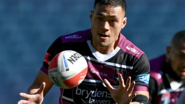 Tim Simona, seen playing here for Blacktown Workers, hasn't given up on returning to the NRL.