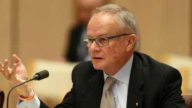 GWS chairman Tony Shepherd, pictured here at a Senate hearing in 2014, has been approached by some worried Business Council of Australia members and urged to consider a return to the organisation.