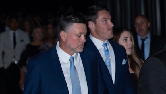 Coach Dean Pay and captain Josh Jackson arrive at Canterbury's presentation night.